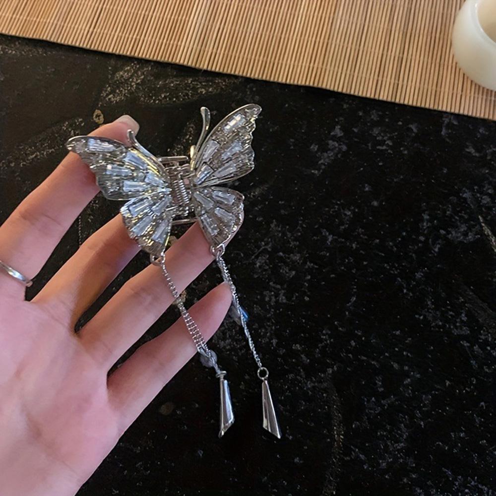 1pc Fashion Women's Butterfly Tassel Hair Accessory for Daily Holiday Exquisite Rhinestone Headpiece Elegant Cute Girl Hair Clip