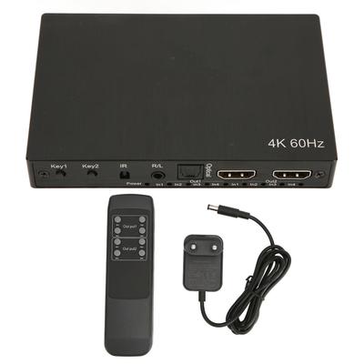 HD Multimedia Interface Switch 4K 4 Eingang 2 Ausgang 3,5 mm Optischer Tonausgang Video Splitter mit EDID IR