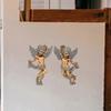 2026 Best!! Golden Resin Wall Hanging Angel Sculpture for Decor 2Pcs Set