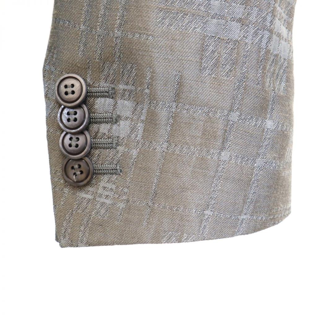 Giorgio Armani Unused Made In Italy Check Linen Blend Tailored Jacket Women Used