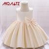 European and American Girls' Evening Princess Dresses - Satin Bow Performance and Piano Runway Costumes