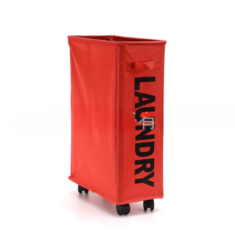 Rolling Slim Laundry Basket Wheels Foldable Laundry Hamper Handle Collapsible Laundry Sorter Organizer Tall Storage Basket Bin