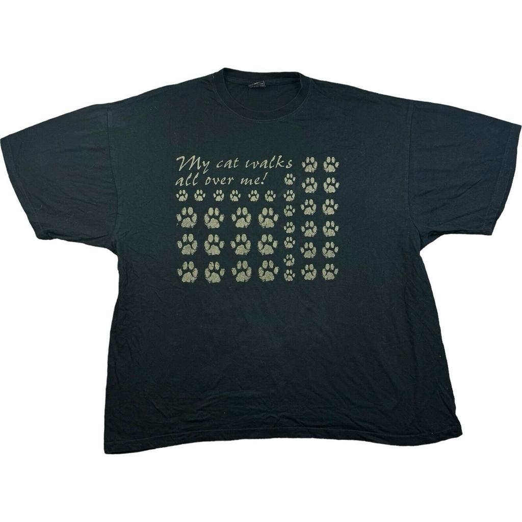 Cat T Shirt Black XXXL Graphic Cat T Shirt Oversized Summer Tee XXXL Unisex T-Shirt