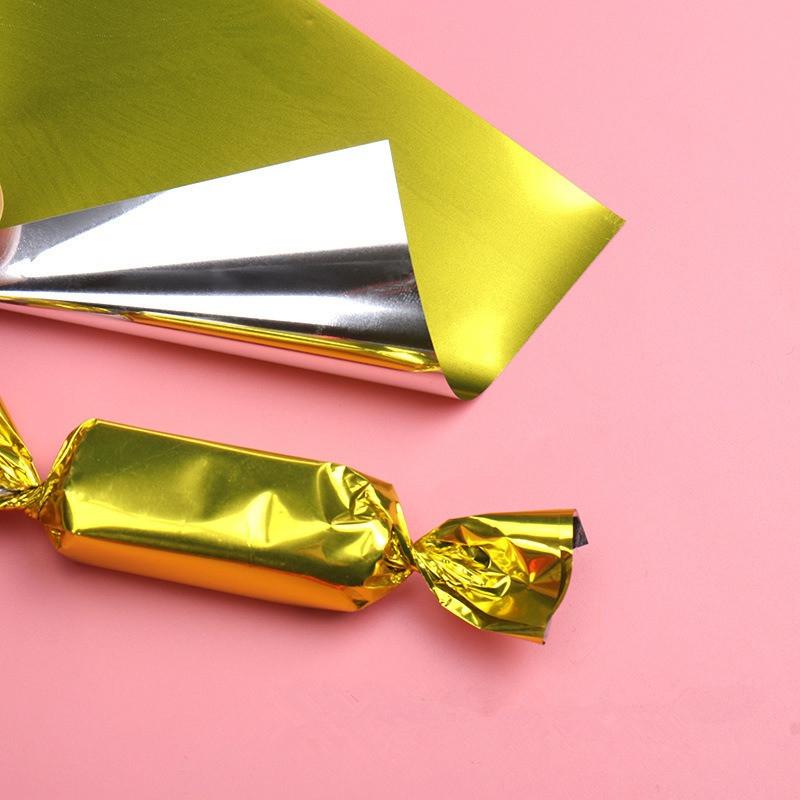 500 Stück 9x12cm Aluminiumbeschichtete Folie Einfarbige DIY Handgemachte Nougat Süßigkeiten Verpackung Milch Toffee Hülle