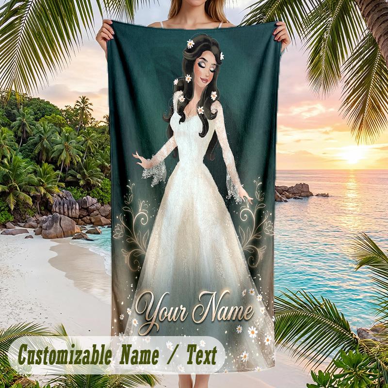 Lana Del Rey Strandtuch, Personalisierter Benutzerdefinierter Name Text, Schnelltrocknendes Großes Saugfähiges Handtuch Für Strand Pool