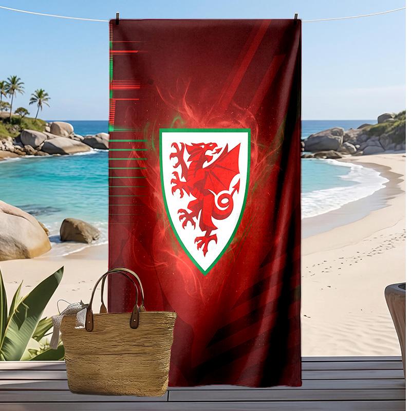 Wales Rugby Print Beach Towel Soft Portable Quick?dry Towel For Pool Summer Vacation Outdoor Sport