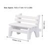 Scale Wooden Dollhouse Bench Miniature Garden Bench with Rounded Beautiful Decorative 112 Model, Corners, White,