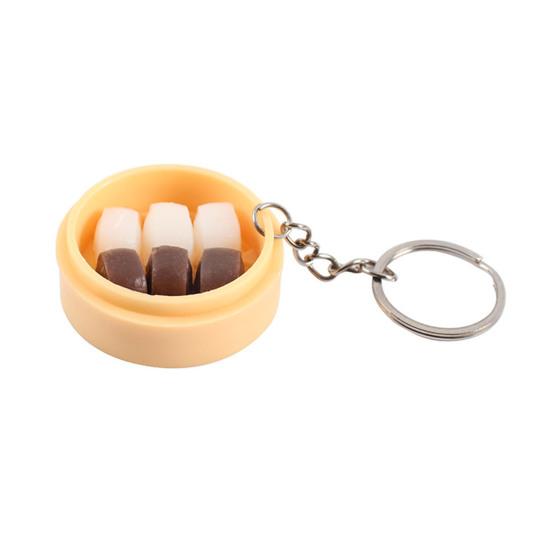 Keychain Pendant Food Steamer Design Lifelike Hanging Ornament Keys Backpack Car Decoration Daily Use Accessory