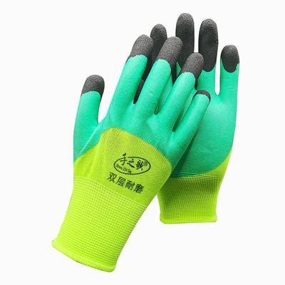 Verstärkter Schaumstoff Rutschfest Atmungsaktiv Arbeitshandschuhe - 13-Nadel Latex Konstruktion Sicherheitsausrüstung