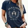 T-shirt da Donna alla Moda con Stampa Gatto Principessa Divertente Casual Girocollo Maniche Corte T-shirt Estiva da Donna