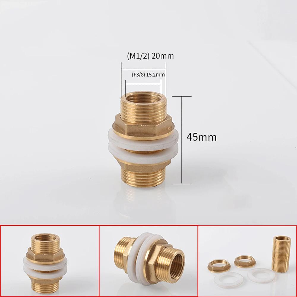1/8" 1/4" 3/8" 1/2" 3/4" BSPP Male Full Thread Barrel Nipple Bulkhead Brass Connector Water Tank Fitting