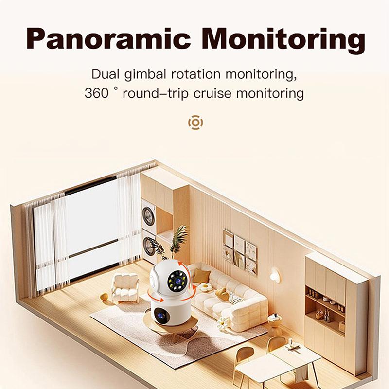 

Камера Подвійний об єктив Подвійний екран Baby Monitor Домашня камера безпеки Ptz Автоматичне відстеження Cctv Відеоспостереження