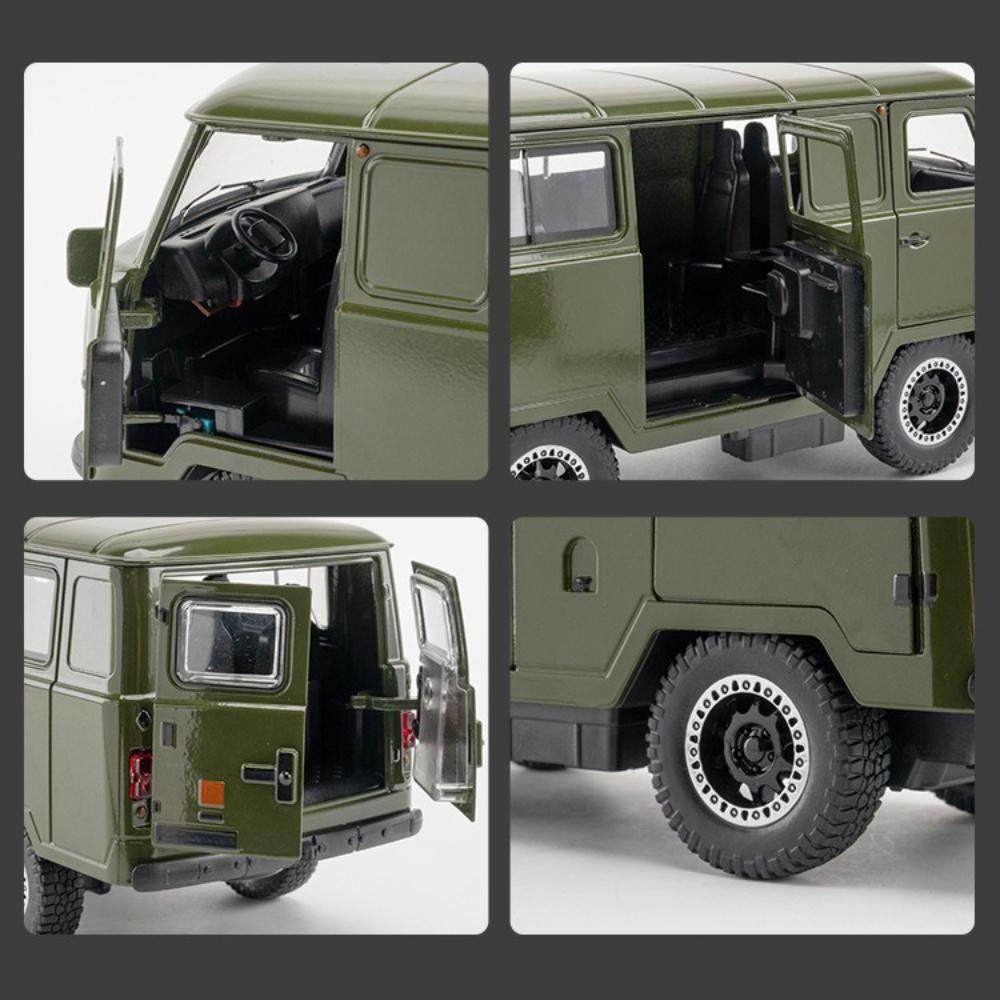 1:18 UAZ TRAVELER VAN Alloy Diecasts & Toy Vehicles Metal Toy Car Model Sound and light Collection Kids Toys