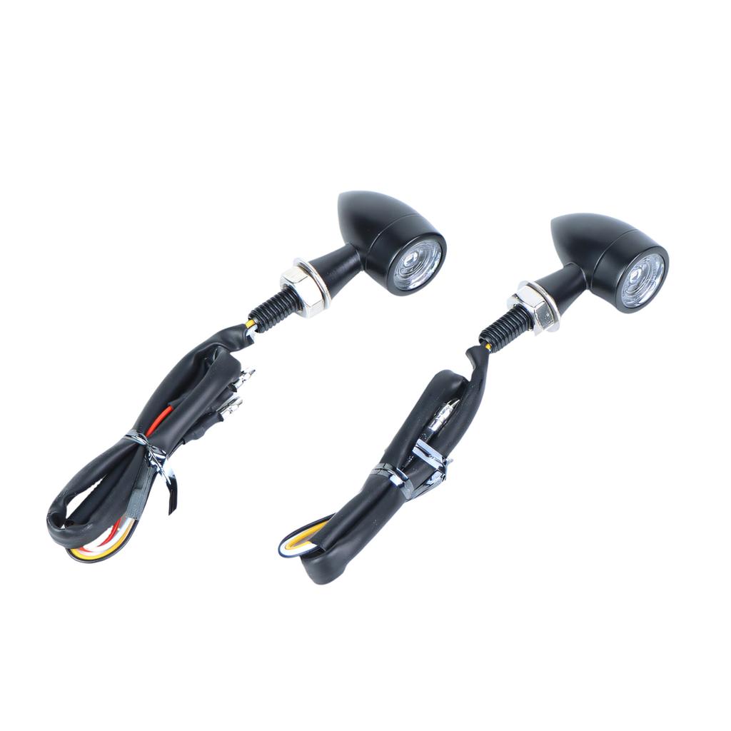 High Performances LED Motorcycle Turn Signal Lights Round Design Metal Body Enhanced Night Visibility Quick Mount