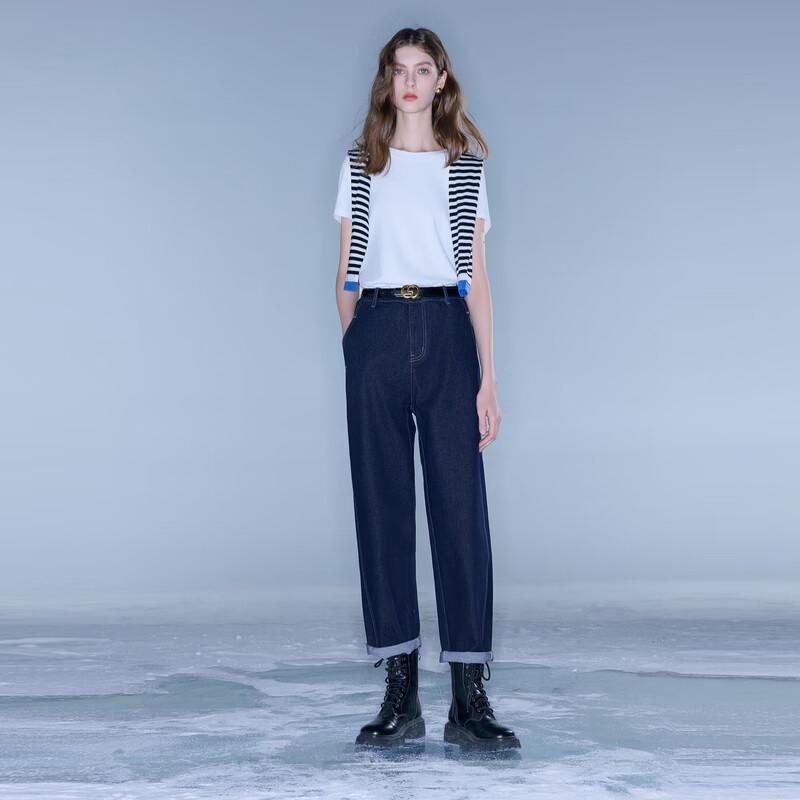 

Sancai Women s High-Waist Straight-Leg Ankle Jeans S 155/64A