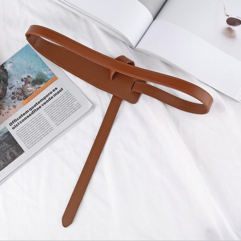 Four Seasons Available New Wide Belt Fashionable Decorative Coat Leather Belt Trendy Versatile Cowhide Waist Cover For Women
