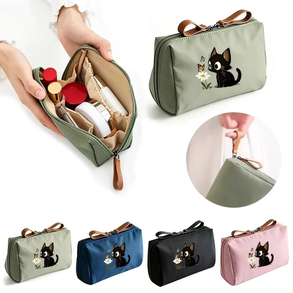 Portable Size Makeup Bag Cat Printed Storage Organizer Simple Cosmetic Pouch Travel Use