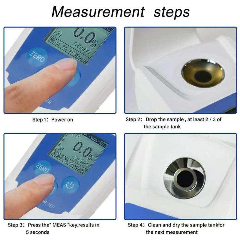 Sugar Refractometer Sugar Meter Battery Operated for Precise Sugar Content Analysis in Food Beverage and Coffee
