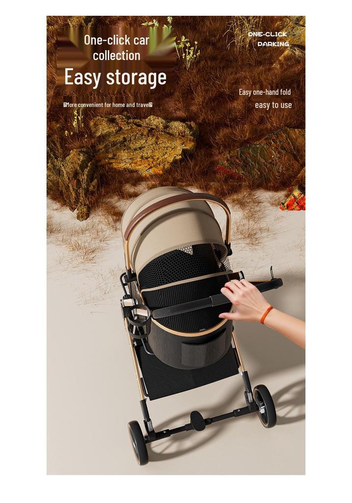 Pet Stroller for Medium/Small Dogs - Detachable Carrier, Foldable, Shock-Absorbing Design