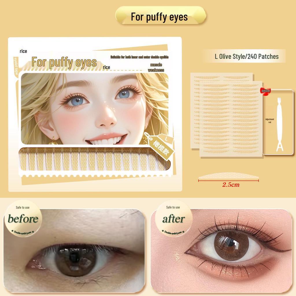 Lace Double Eyelid Tape: Invisible, Natural, Long-lasting Shaping. Prevents Drooping, Enhancing Bigger Eyes Effortlessly.