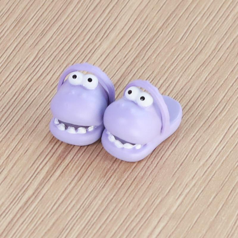 2Pcs 1:12 OB11 Smile Shoes Sippers Doll Classic Shoe Suit For Ob11 1/12 Bjd Detachable Doll Gsc DOD YMY Doll Accessories 4 color