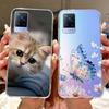 For Vivo V21 4G Case V2066 V2108 New Luxury Flowers Painted Cover Soft Slim Phone Case For Vivo V21e V2061 V 21 VivoV21 e Fundas