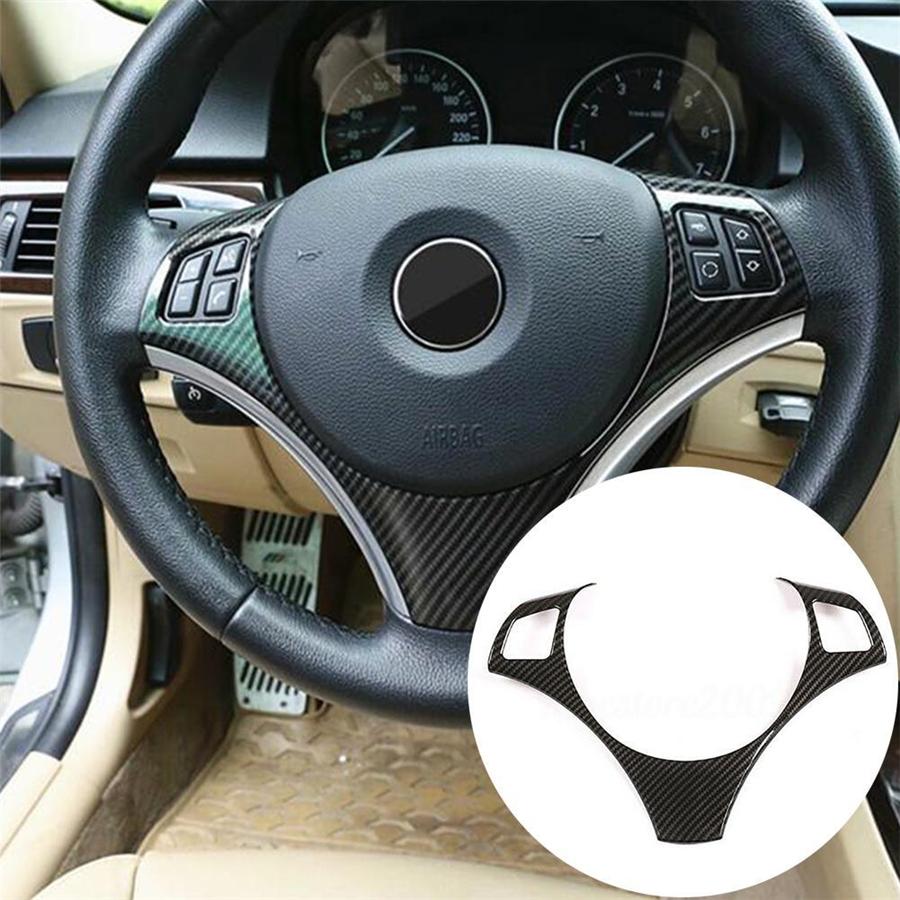 ABS Car Steering Wheel+Gear Shift Knob Head Cover For 3 Series E90 E92 E93 05-12
