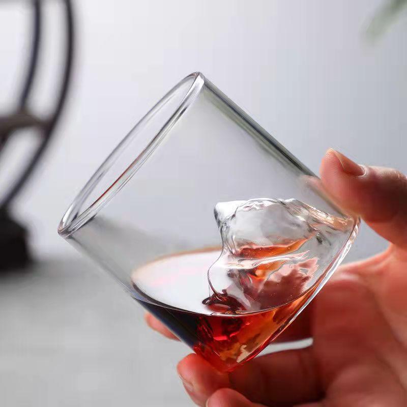 Japanese style whiskey glass tea cup mountain cup transparent heat-resistant glass tea cup red wine glass