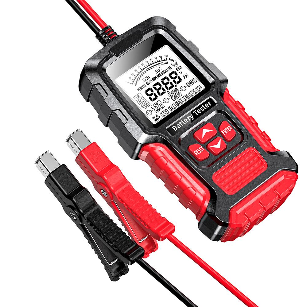 12/24V Lead-Acid Battery Tester with LCD Display for Cars and Motorcycles