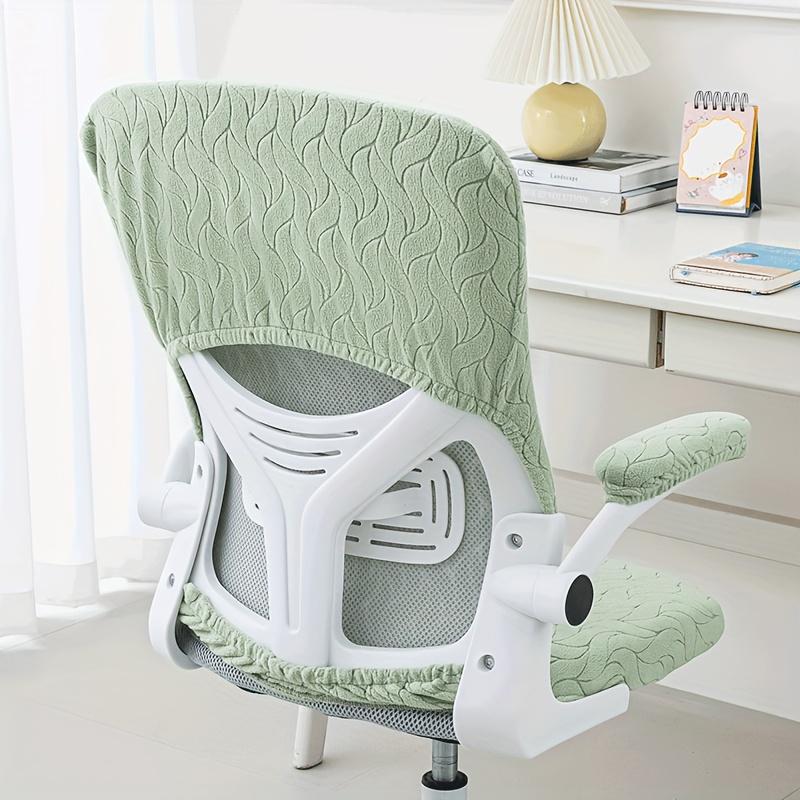 4Pcs Solid Color Jacquard Stretchable Computer Office Chair Covers Soft Dustproof Pet Scratch Resistant Retractable Chair Covers