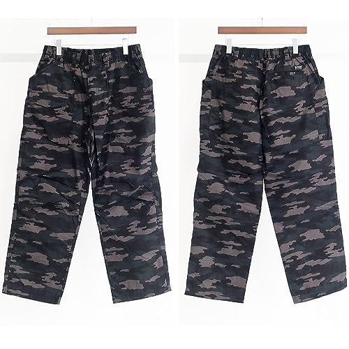DISCUS Men's Plus Size Cargo Chino Pants, Loose Fit, Sizes 5L, 4L, 3L, and 2L, Black, Beige, Khaki, Camouflage, Elastic Waist, 10001630 (2L, CAMO)