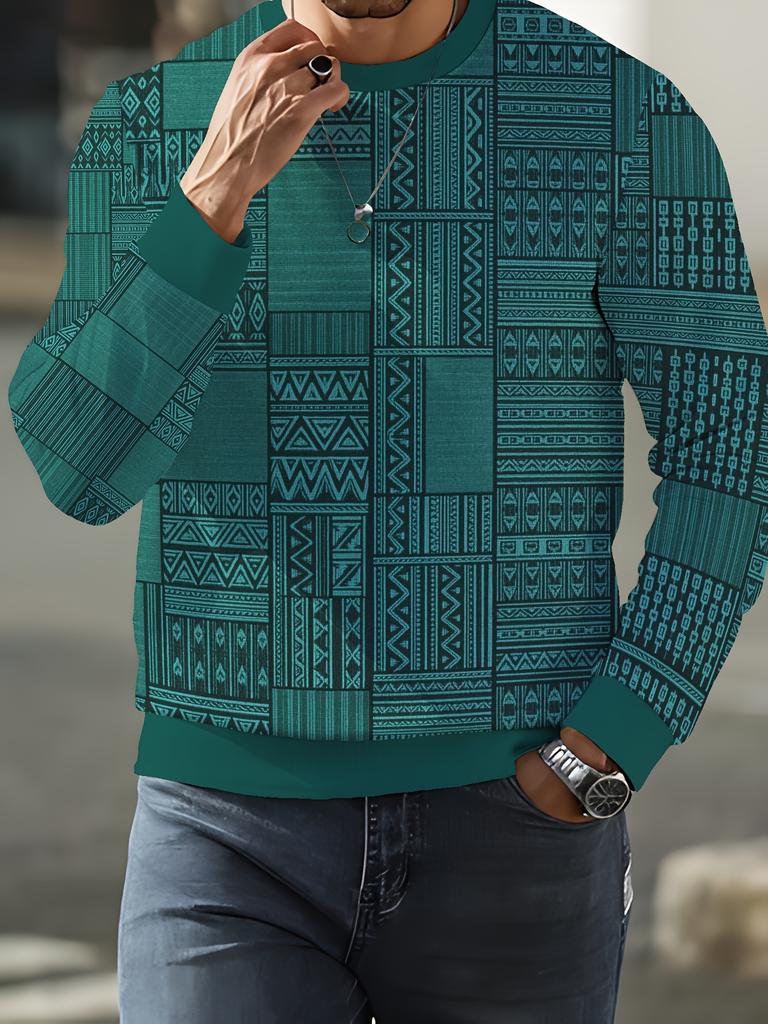 Round Neck Long Sleeve Sweatshirt Men's Spring and Autumn Fashion Round Neck Sweatshirt