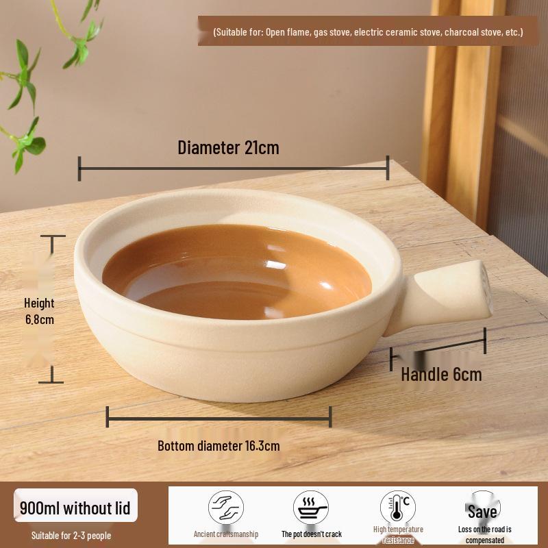 Жаропрочная глиняная кастрюля для риса с ручкой – Идеально подходит для приготовления риса и лапши, Коммерческая керамическая глиняная посуда.
