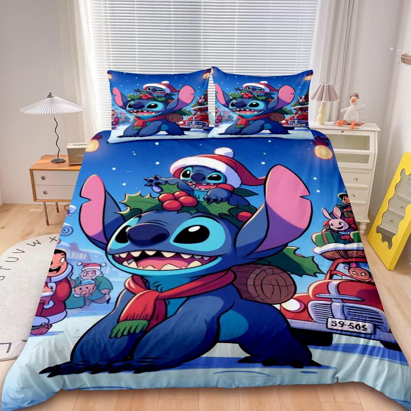 Duvet Cover Set Mickey Merry Christmas Cartoon Bedding Set Comforter Cover For Children Teens Holiday Gifts Bedroom Decor