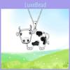 Chic Animal Shaped Rhinestone Embedded Cow Pendant Necklaces For Fashion Lovers