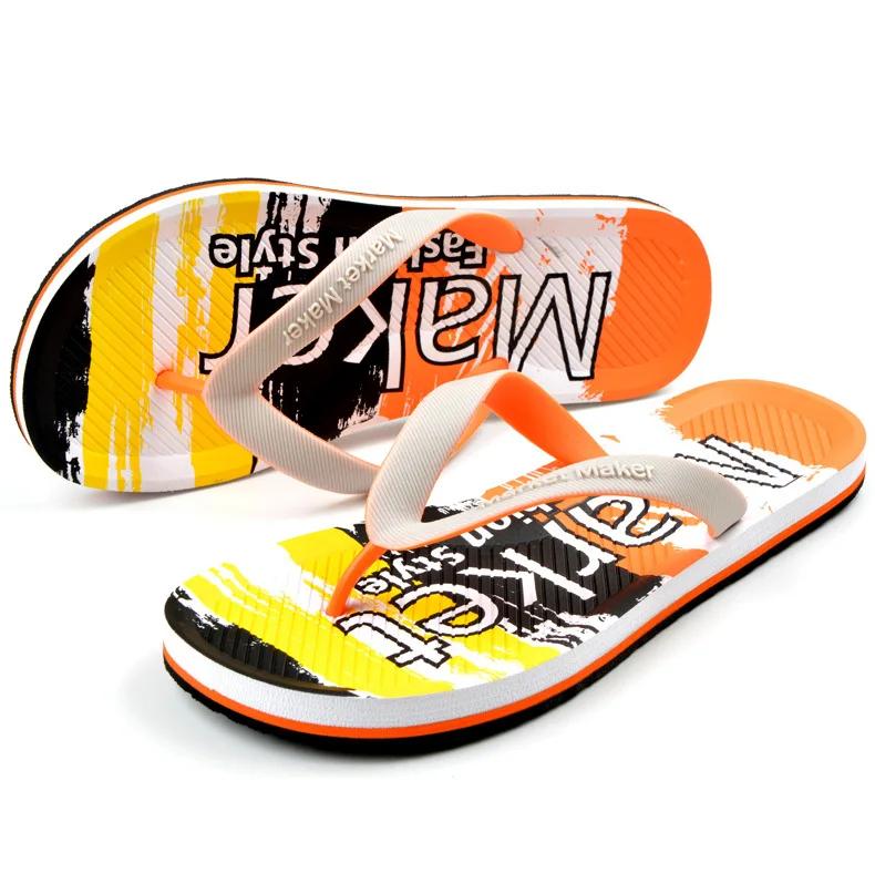 

Модные мужские шлепанцы из ЭВА с мягкой подошвой, летние мужские тапочки с защитой от скольжения, повседневные пляжные сандалии 43-44 жёлтый