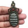 Necklace Gemstone Jewelry Zebra Jasper Macrame Thread Handmade 20-36''Ad Unisex
