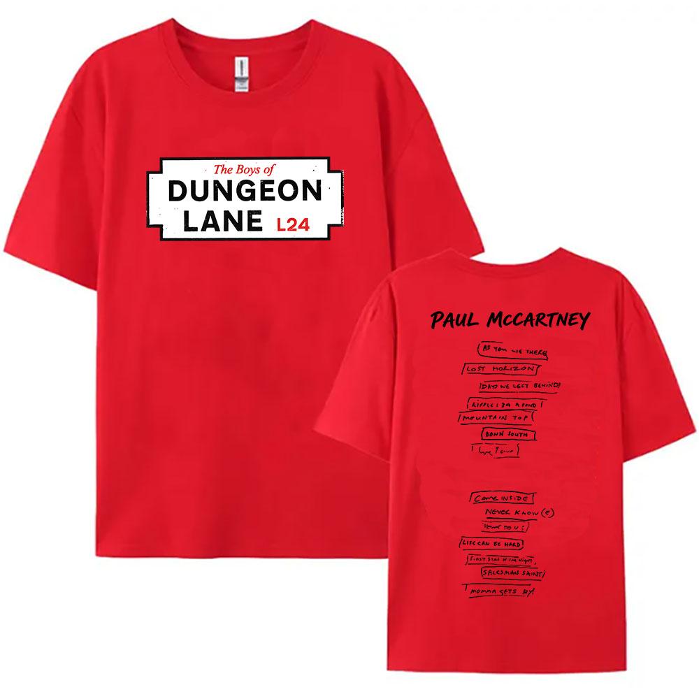 

The Boys of Dungeon Lane T-shirt Paul McCartney Singer Design Tshirts Cotton Summer Short Sleeve Female T Shirt Graphic Merch XS красный