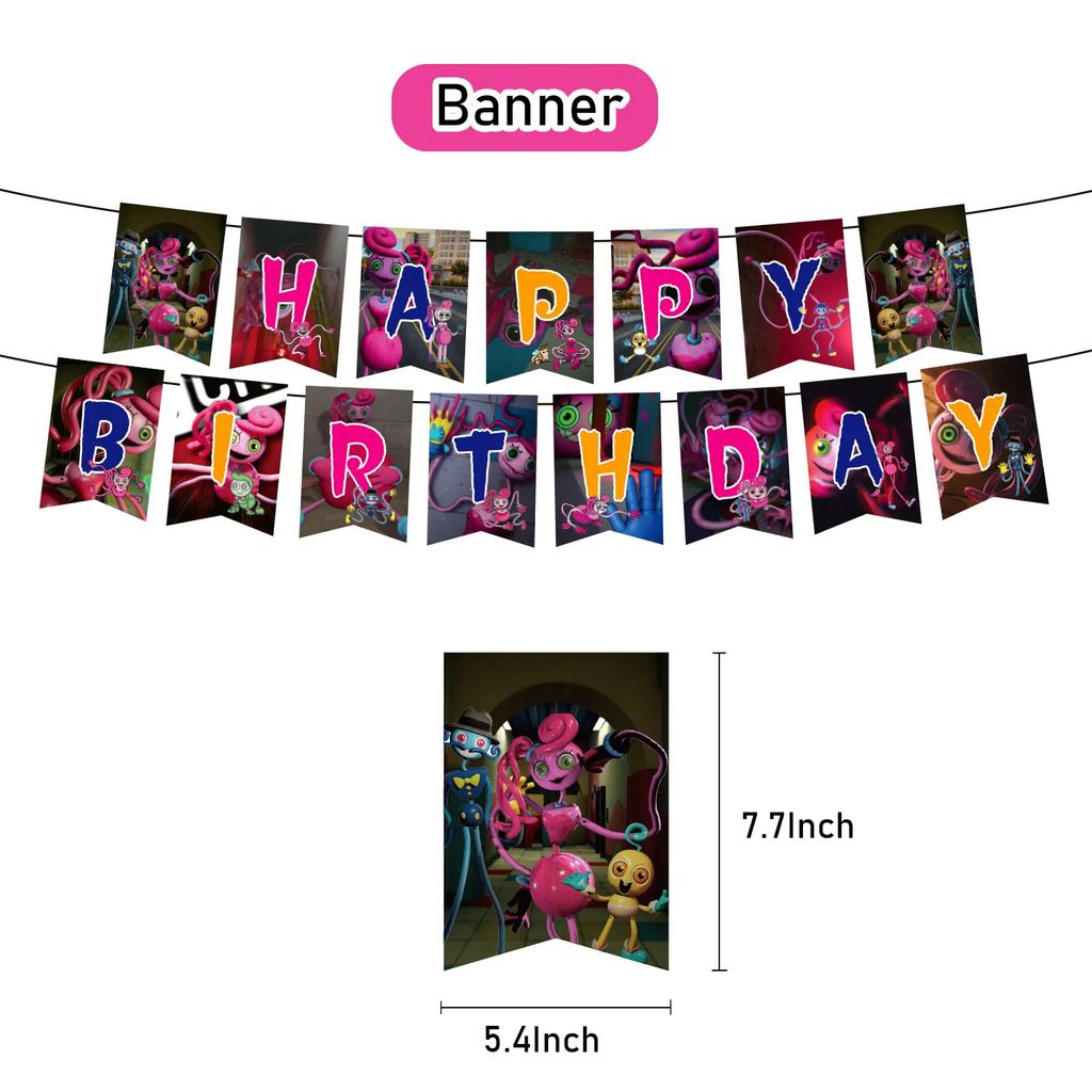 Cartoon  Mommy Long Legs Theme DIY Balloons Party Supplies Birthday Banner Latex Balloon Decoration Cake Supplies Kid Girl gift