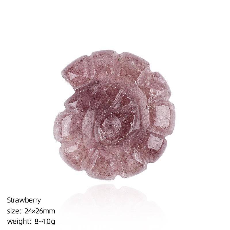 Hand Carved Natural Crystal Conch Shell Snail Figurine Healing Gemstone Amethyst Chakra Energy Display Home Decor