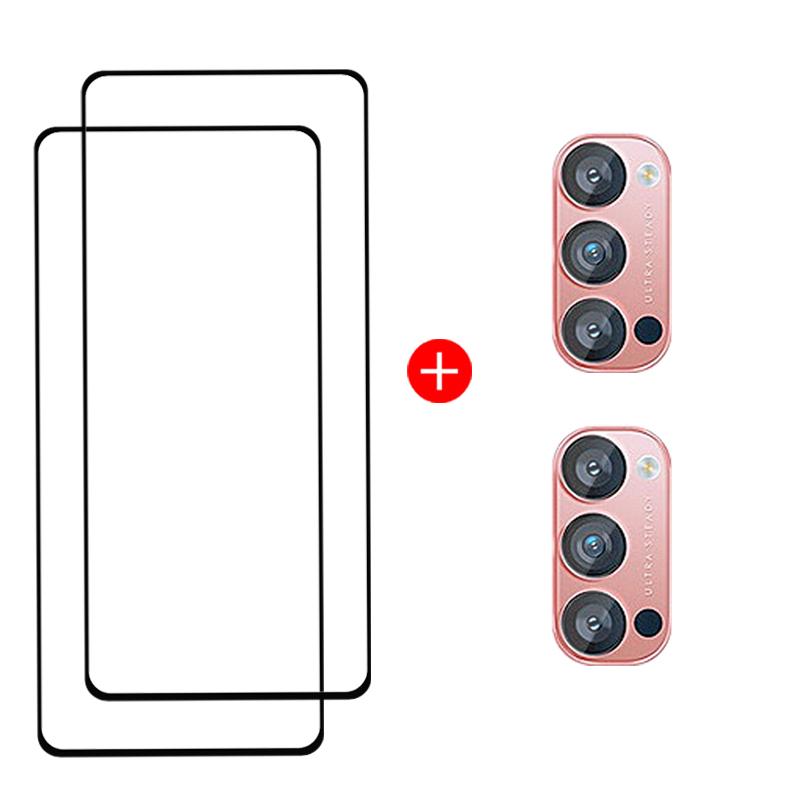 For OPPO Reno 4 Pro Glass 3D Curved Screen Protector Camera Protective Tempered Glass Reno 8T 5G 9 Pro Plus 6 5 4 Pro Find X2
