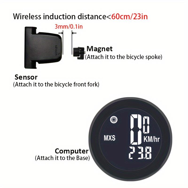 Bicycle Speedometer Odometer Wireless Cycle Bike Computer Bicycle Handlebar Stopwatch Round With LCD Display