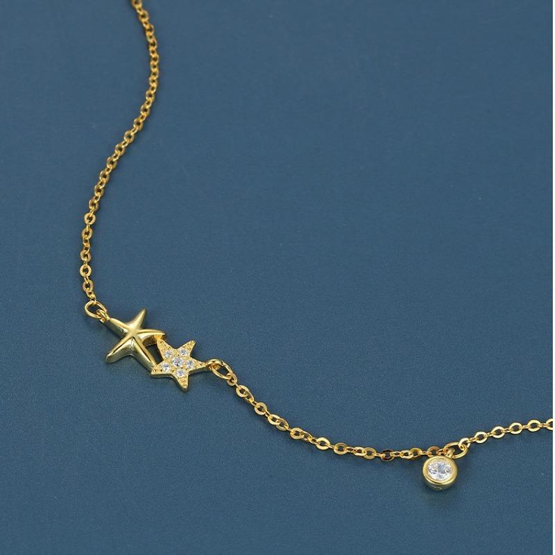 Commuter Simple Ins Wind Little Starfish Pendant 925 Sterling Silver Necklace Women's European and American Fashion Jewelry