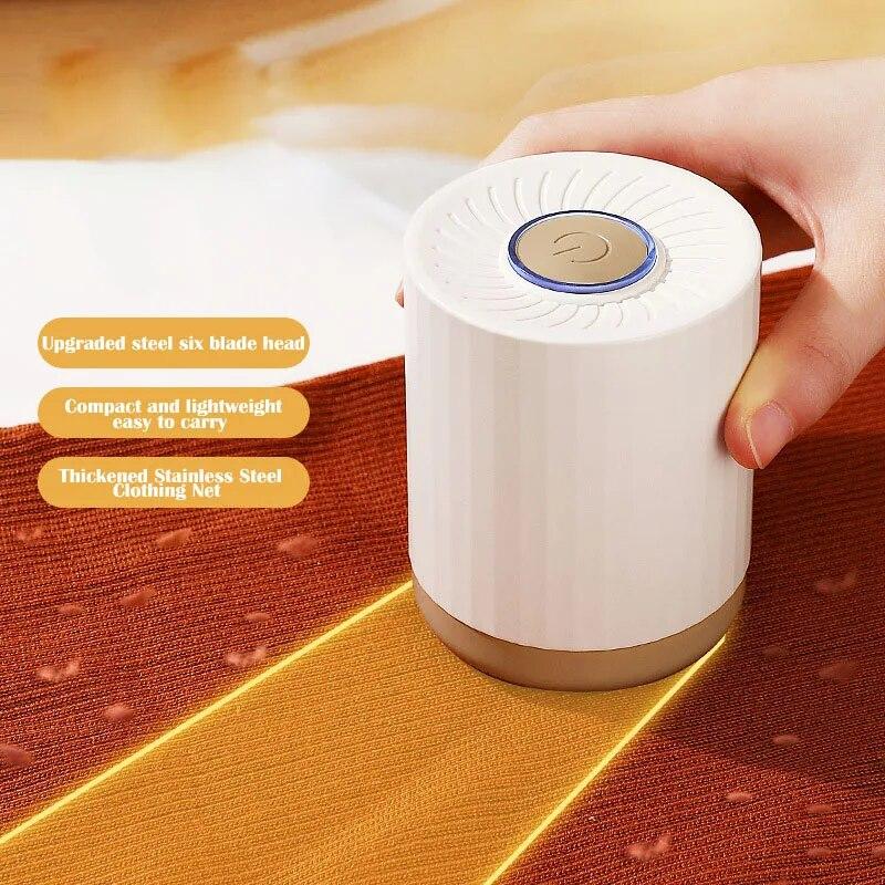 Electric Lint Remover Sweater Shaver USB Rechargeable Portable Fabric Defuzzer with 6-Leaf Blades To Remove Pilling