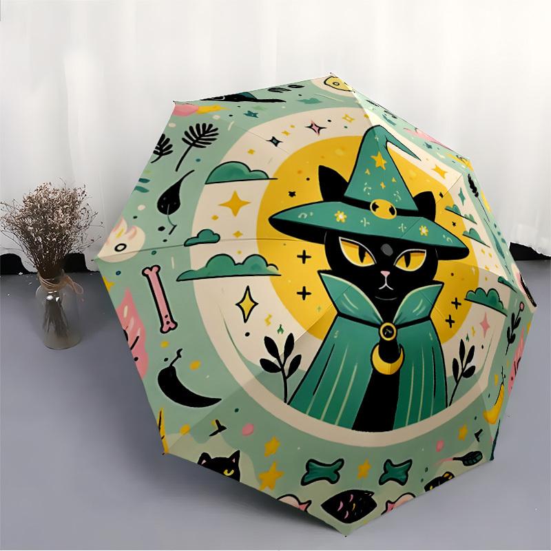 1pc Witchcraft Magic Auto Open 8-Rib Windproof Leisure Umbrella, Travel & Commuting, Suitable for All Seasons