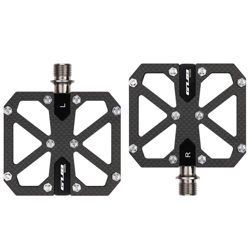 2Pcs Lightweight Flat Pedals Carbon Fiber Bicycle Platform Pedal Aluminum Alloy Mountain Bike Pedals Anti-Slip for MTB Road Bike