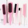 5pcs styling comb set, leopard print personalized styling brush, suitable for both dry and wet hair, special for real hair wigs