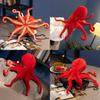 Red Octopus Plush Toy With Pp Cotton Filling Soft Kids Sleep Pillow For Children