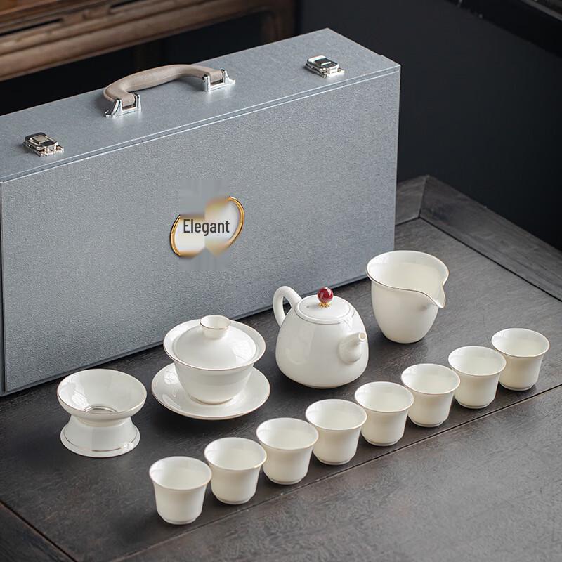 Handun Suet White Porcelain Kung Fu Tea Set