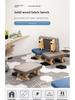 Solid Wood Fabric Footstool - Rectangular Low Stool for Living Room & Shoe Area